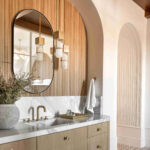 construction salle de bain toulouse arche en platre, niche habillée de bois