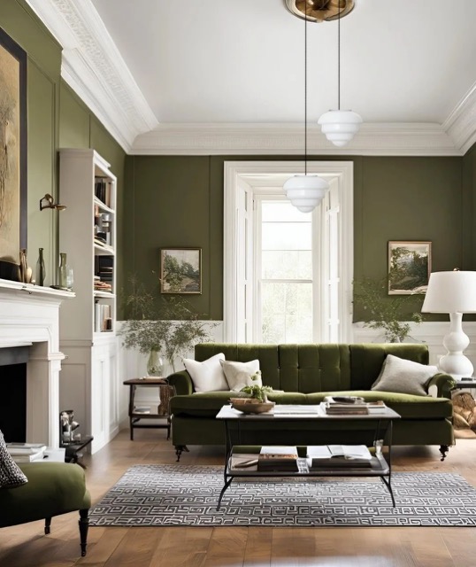 salon tendance à Toulouse avec la couleur vert olive teinte 2026